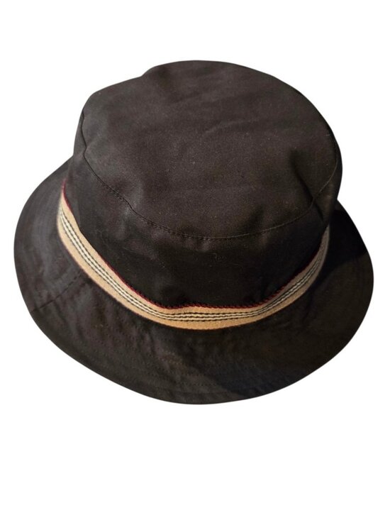 Burberry Bucket Hat Black With Band Plaid Inside One Size Genuine main image 6